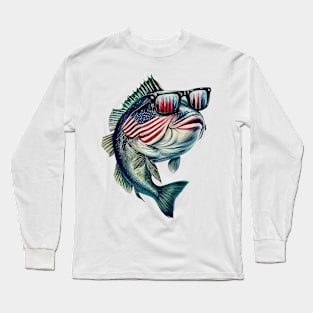 Cool American Bass Fish #3 Long Sleeve T-Shirt